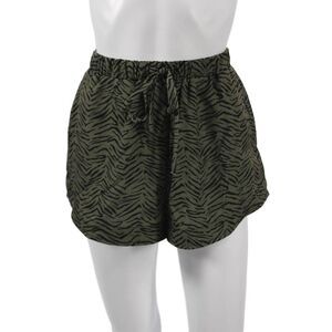 The Line Womens Animal Print Green Polyester Drawstring Shorts Size S